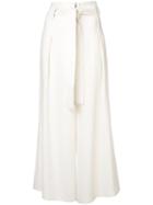 Proenza Schouler Texture Crepe Belted Pants - Ecru