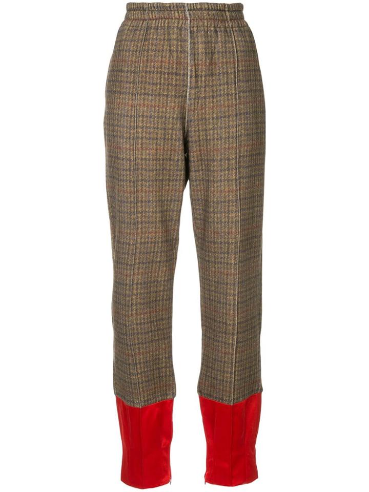 Undercover Checked Tapered Trousers - Brown