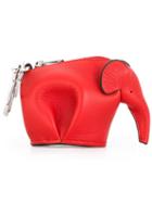 Loewe Elephant Purse, Women's, Red, Calf Leather/palladium