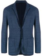 Paolo Pecora Single Breasted Knit Blazer - Blue
