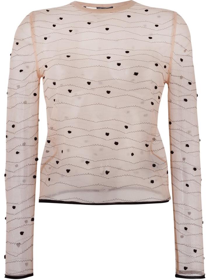 Alexander Mcqueen Sheer Knitted Sweater, Women's, Size: Small, Pink/purple, Silk/viscose/wool/metallic Fibre