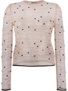 Alexander Mcqueen Sheer Knitted Sweater, Women's, Size: Small, Pink/purple, Silk/viscose/wool/metallic Fibre