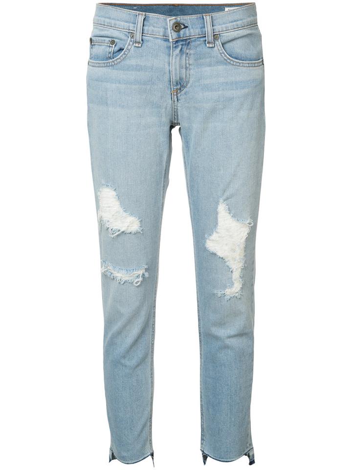 Rag & Bone - Marina Ripped Skinny Jeans - Women - Cotton/polyurethane - 25, Blue, Cotton/polyurethane