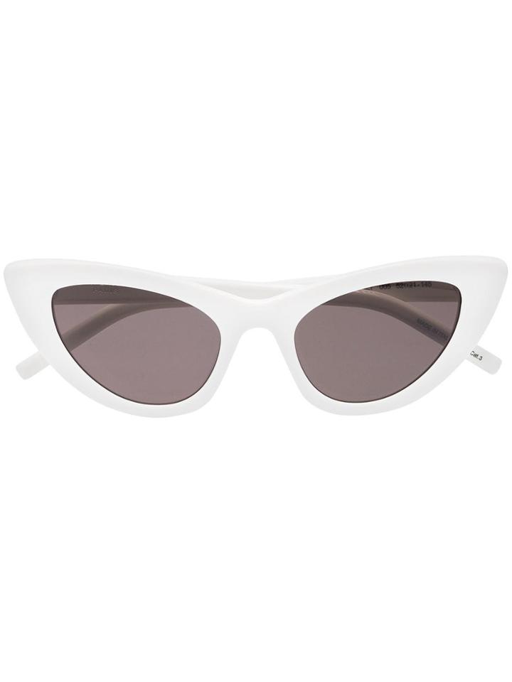 Saint Laurent Eyewear White Lily Cat Eye Sunglasses