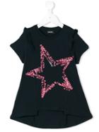 Diesel Kids - Star Ruffle T-shirt - Kids - Cotton - 8 Yrs, Blue