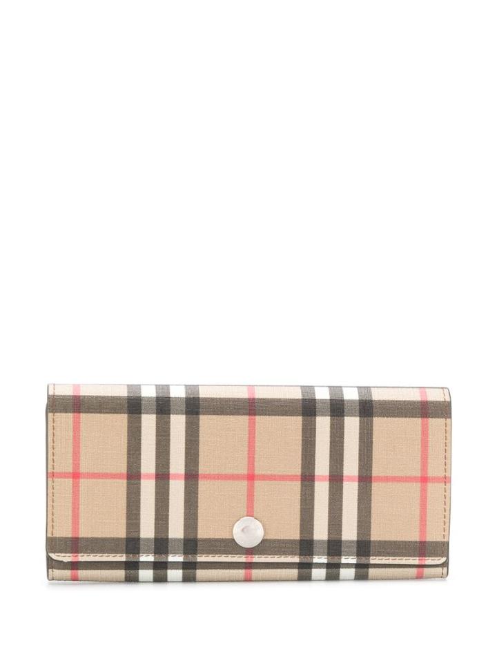 Burberry Haymarket Check Wallet - Neutrals