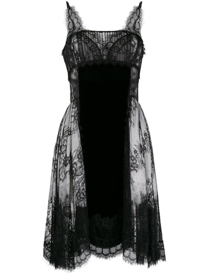 Ermanno Scervino Floral Lace Pattern Dress - Black