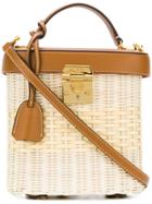 Mark Cross Straw And Leather Box Bag - Nude & Neutrals