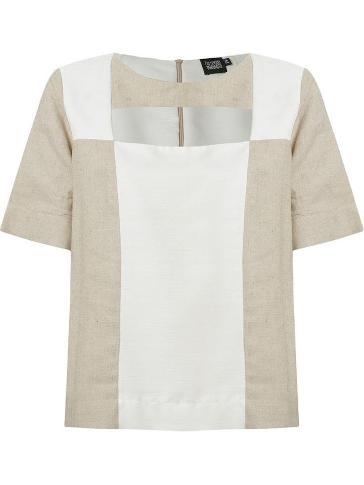 Fernanda Yamamoto Cut Out Detail Blouse, Women's, Size: 40, Nude/neutrals, Linen/flax/polyester/viscose