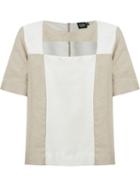 Fernanda Yamamoto Cut Out Detail Blouse, Women's, Size: 40, Nude/neutrals, Linen/flax/polyester/viscose