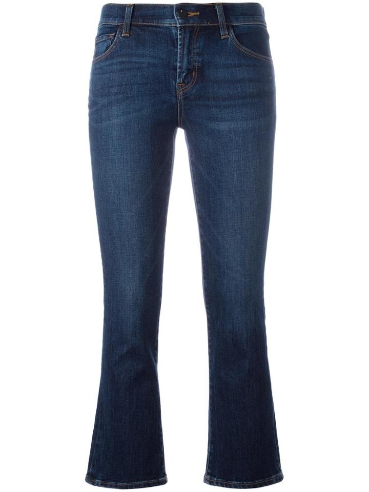 J Brand Cropped 'selena' Bootcut Jeans - Blue
