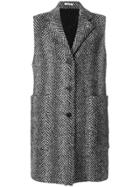 Lardini Patterned Sleeveless Coat - Black