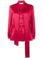 Balenciaga Lavalliere Scarf Blouse - Red