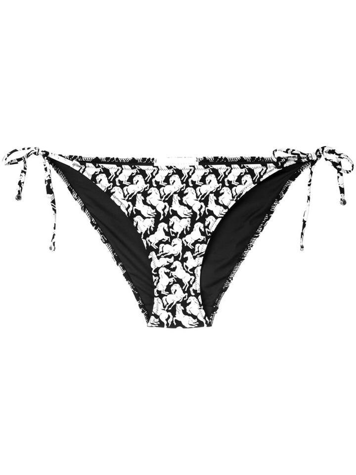 Stella Mccartney - Running Horses Bikini Bottoms - Women - Polyamide/polyester/spandex/elastane - L, Black, Polyamide/polyester/spandex/elastane