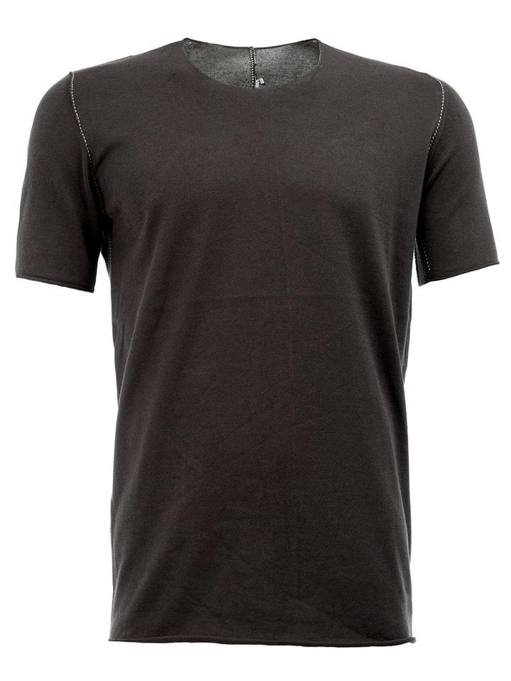 Label Under Construction Exposed Seam T-shirt, Men's, Size: 52, Black, Cotton