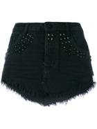 One Teaspoon Studded Denim Mini Skirt - Black