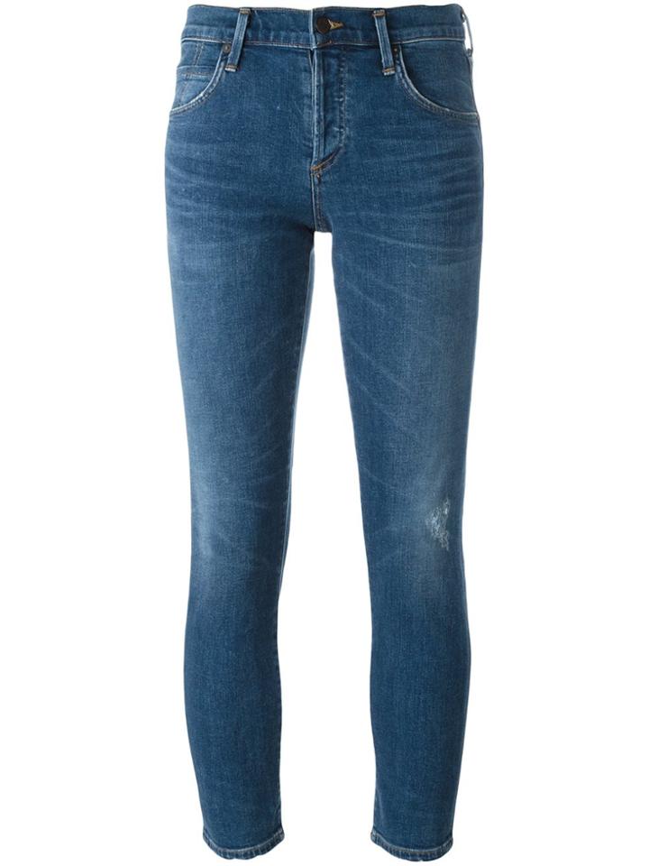 Citizens Of Humanity Elsa Mid-rise Slim Fit Cropped Jeans - Blue