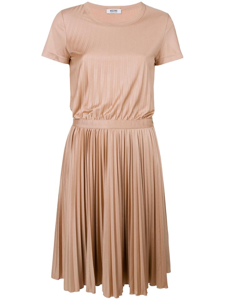 Moschino Vintage Pleated Shortsleeved Dress - Pink & Purple