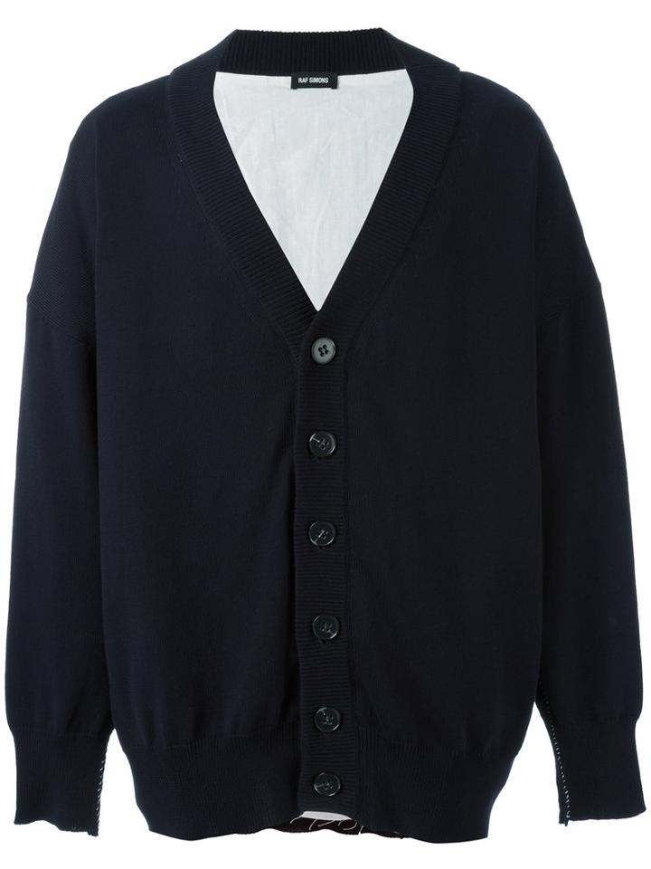 Raf Simons - Classic Cardigan - Men - Cotton/linen/flax - S, Blue, Cotton/linen/flax
