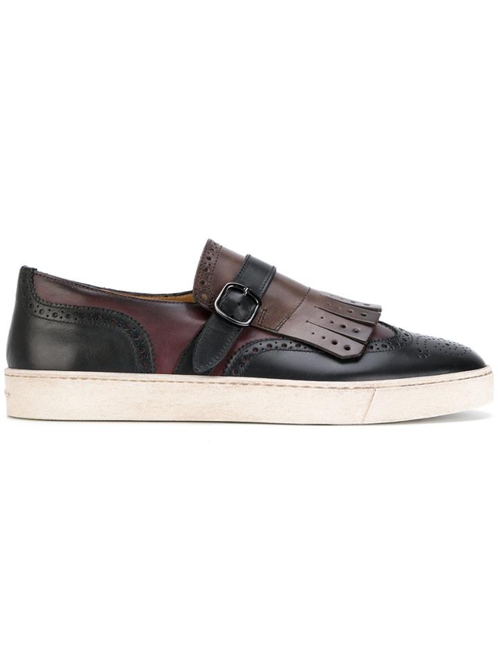 Santoni Fringed Monk Sneakers - Brown