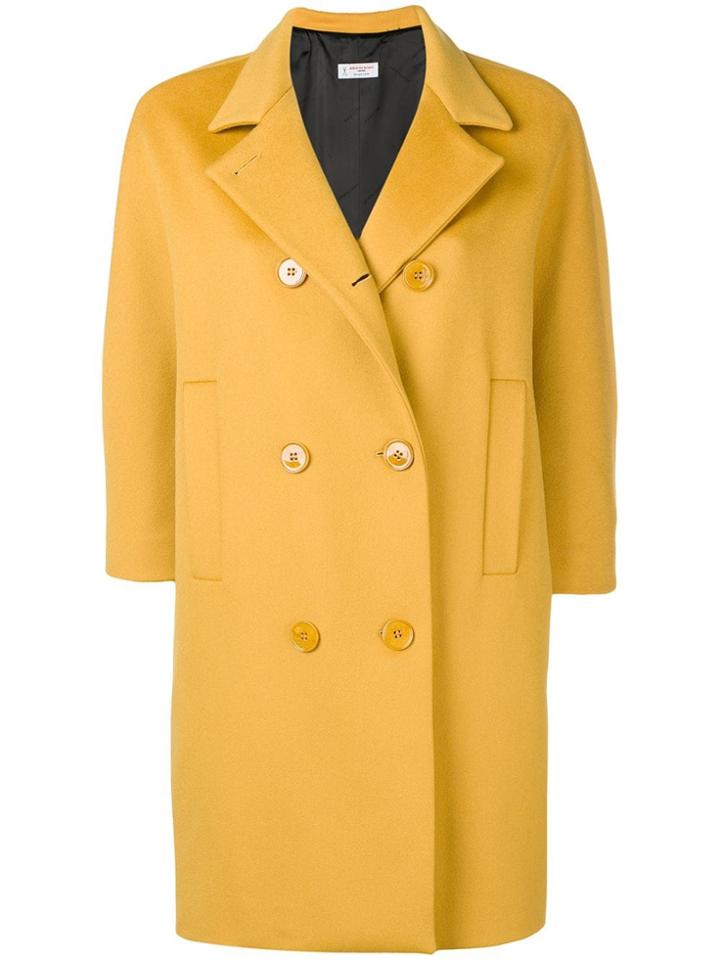 Alberto Biani Double Breasted Coat - Yellow