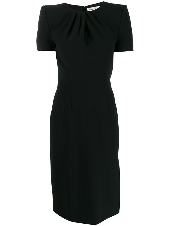 Alexander Mcqueen Squared Shoulder Mid-length Dress - Black