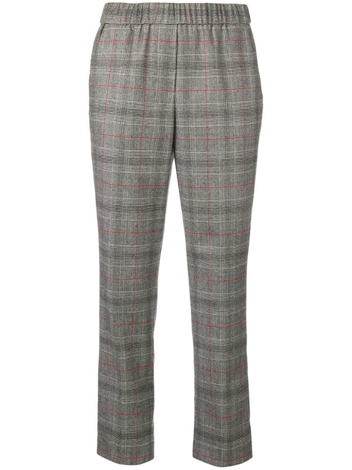 Peserico Plaid Cropped Trousers - Grey