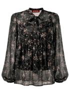 Guardaroba Tie Neck Floral Print Blouse - Black
