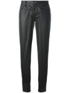 Just Cavalli Leather Effect Trousers, Women's, Size: 29, Black, Cotton/lyocell/spandex/elastane