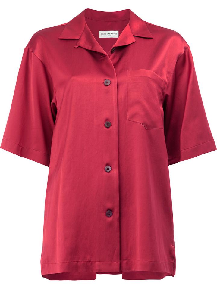 Dries Van Noten - Plain Shirt - Women - Cotton/viscose - S, Women's, Red, Cotton/viscose