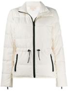 Michael Michael Kors Contrast Trim Puffer Jacket - White