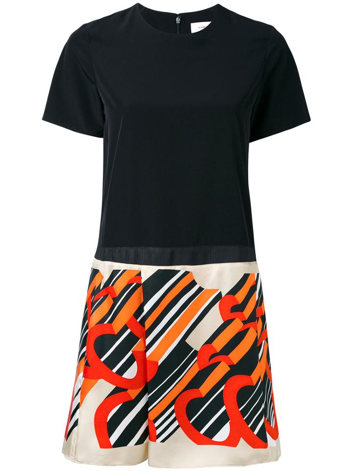 Carven - Printed Playsuit - Women - Polyester/silk - 38, Black, Polyester/silk