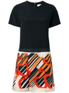 Carven - Printed Playsuit - Women - Polyester/silk - 38, Black, Polyester/silk