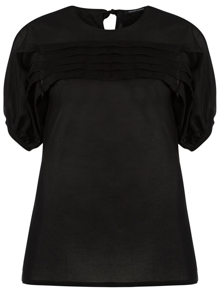 Reinaldo Lourenço Pleated Blouse, Women's, Size: 38, Black, Cotton