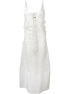 No21 Lace And Stripe Maxi Dress, Women's, Size: 44, White, Silk/cotton/cupro/polyamide