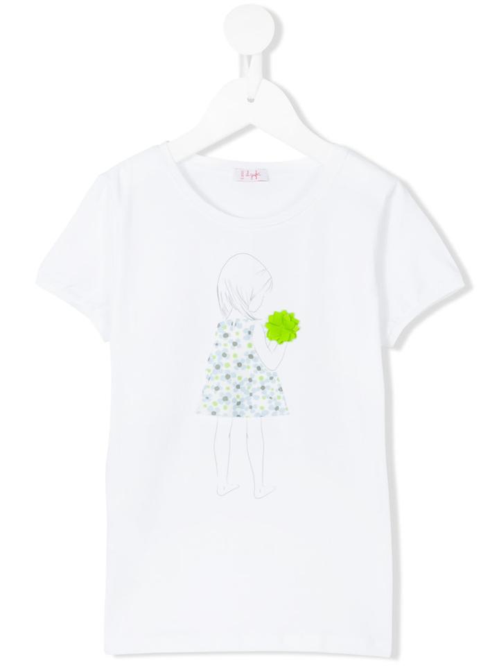 Il Gufo - Girl Print T-shirt - Kids - Cotton/spandex/elastane - 5 Yrs, White