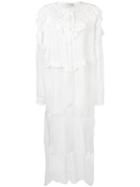 Faith Connexion - Lace Trim Ruffle Dress - Women - Silk/cotton/polyamide - S, Women's, White, Silk/cotton/polyamide