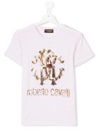 Roberto Cavalli Kids Logo Print T-shirt - Pink & Purple