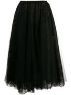 Rochas A-line Flared Midi Skirt - Black