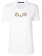Dolce & Gabbana Embellished Logo T-shirt - White