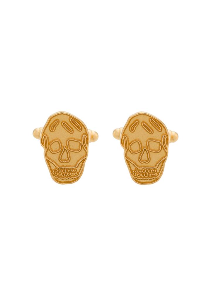 Alexander Mcqueen Skull Embellished Cufflinks - Metallic