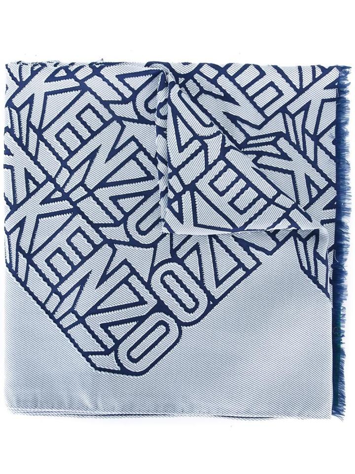 Kenzo - Flying Kenzo Scarf - Women - Silk/modal - One Size, Blue, Silk/modal