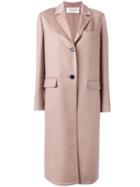 Valentino Single Breasted Coat, Women's, Size: 42, Nude/neutrals, Virgin Wool/cashmere/silk