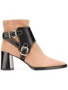 Tod's Leather Buckle Strap Boots - Nude & Neutrals