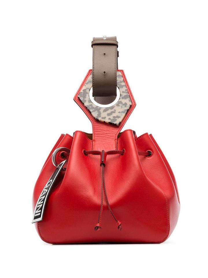 Ganni Logo Bracelet Bag - Red