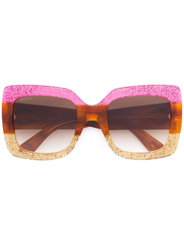 Gucci Eyewear Oversized Sunglasses - Pink & Purple