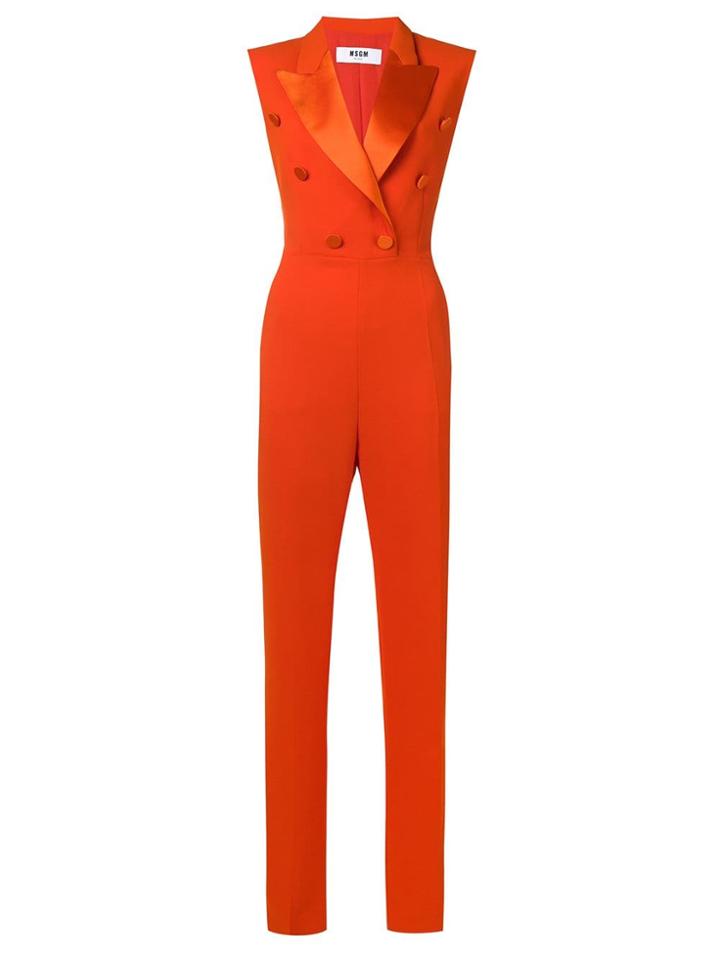 Msgm Tuxedo Jumpsuit - Orange