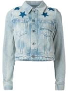 Givenchy - Star Print Bleached Denim Jacket - Women - Cotton - 36, Women's, Blue, Cotton