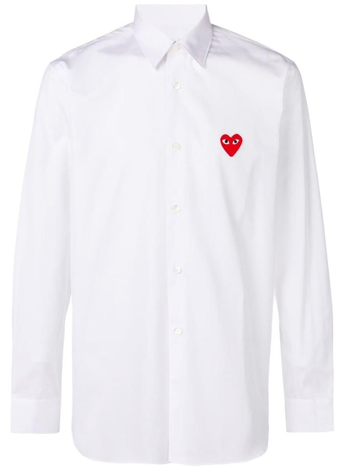 Comme Des Garçons Homme Plus Heart Logo Shirt - Blue