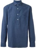 Salvatore Piccolo Classic Button Down Shirt, Men's, Size: 38, Blue, Cotton